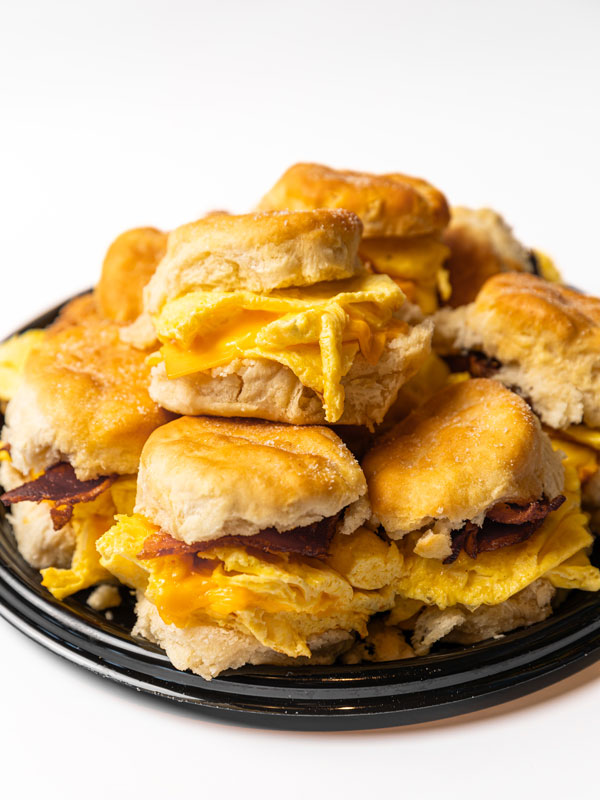 Stack of Egg, Cheese and Bacon Biscuits