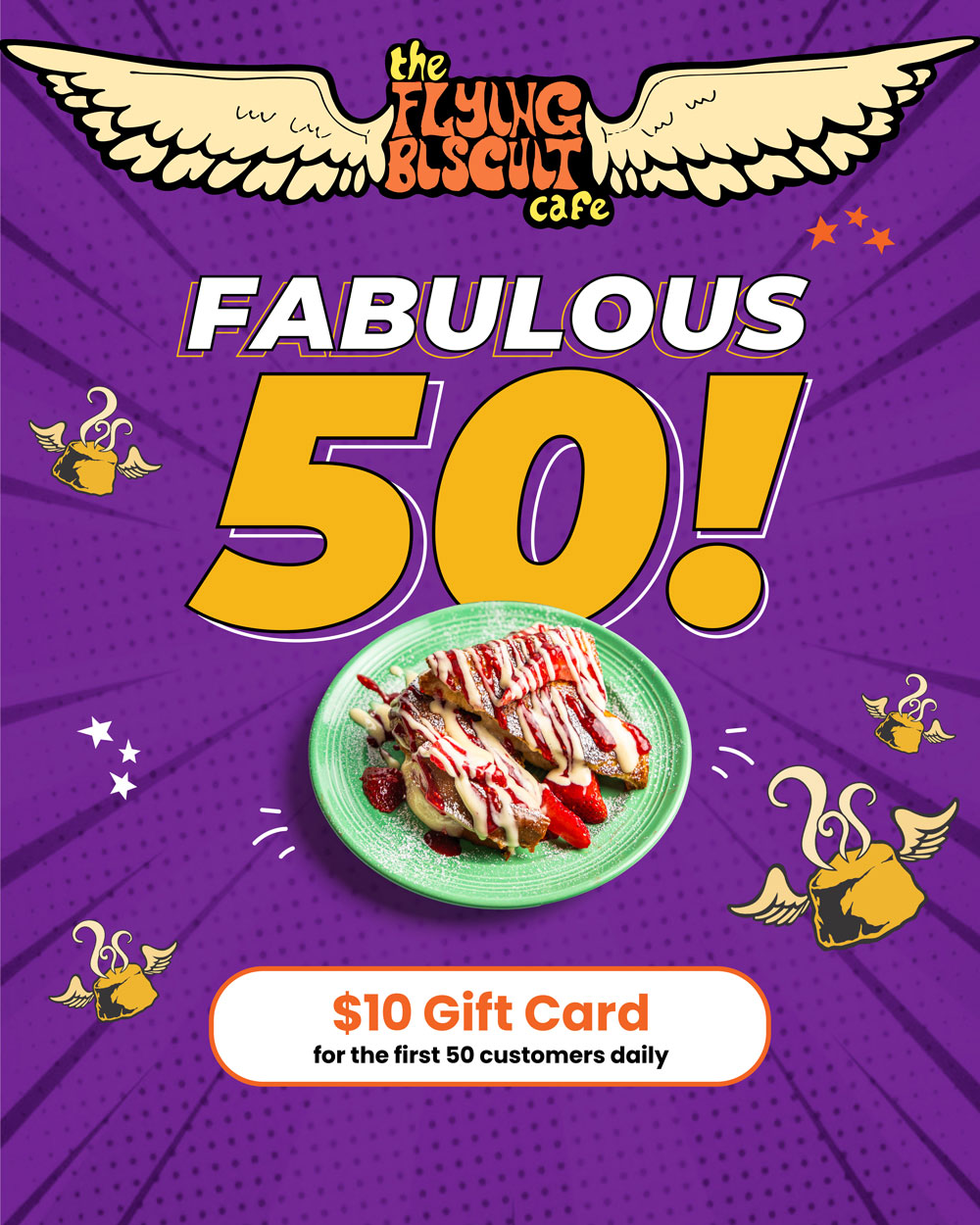 Fabulous 50 Promo - $10 Gift Card for the first 50 visitors everyday